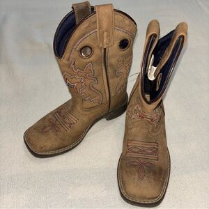 Smoky Mountain VTG  Brown Canyon Embroidered Leather Boot Kids Sz11R Style#3112C